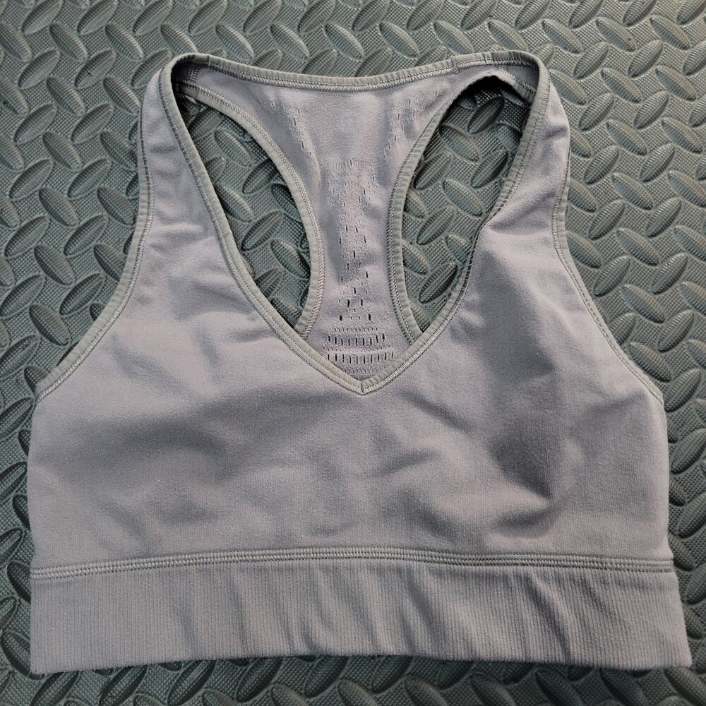 Lululemon Reveal Bra Digital Rain Women's 8 Gray C/D Cup Seamless Racerback